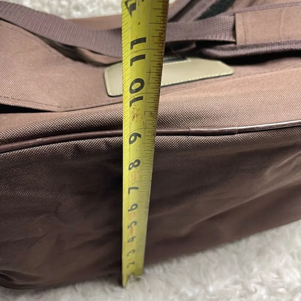 Oleg Cassini Brown Weekender Overnight Travel Duffel Carry-On Bag.